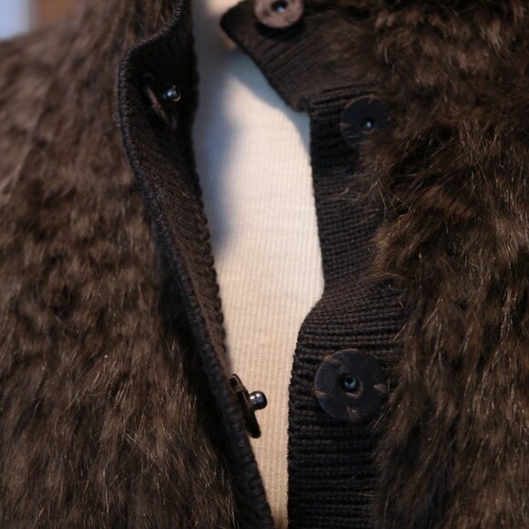 Elie Tahari Oriana Sweater Dress Womens Size Large Merino Wool Rabbit Fur - Picture 5 of 12